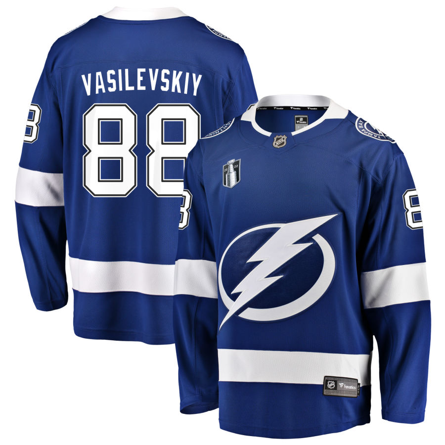 Andrei Vasilevskiy Tampa Bay Lightning Fanatics Branded Home 2022 Stanley Cup Final Breakaway Jersey - Blue
