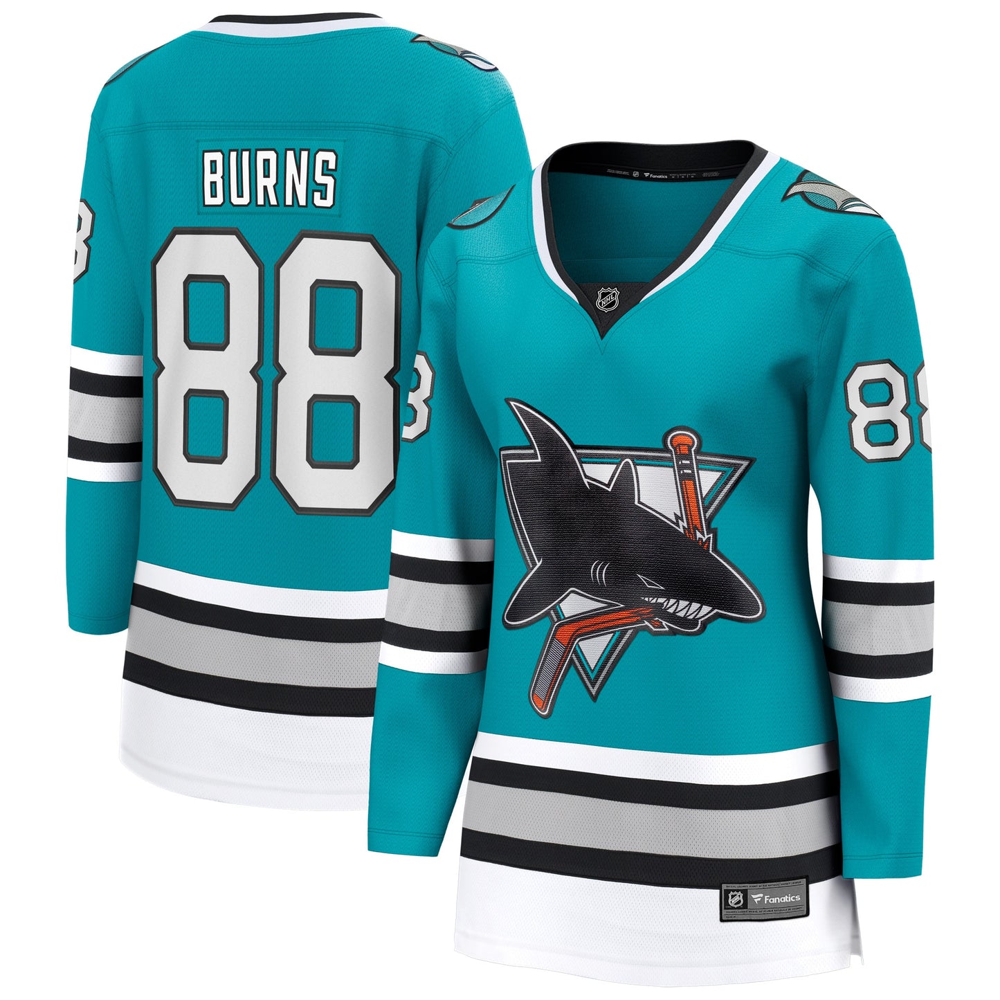 Brent Burns San Jose Sharks Fanatics Branded Women's 30th Anniversary Premier Breakaway Player Jersey - Teal