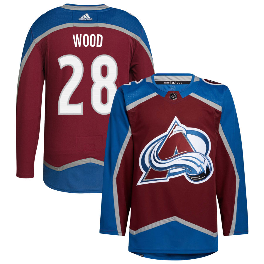 Miles Wood Colorado Avalanche adidas Home Primegreen Authentic Pro Jersey - Burgundy