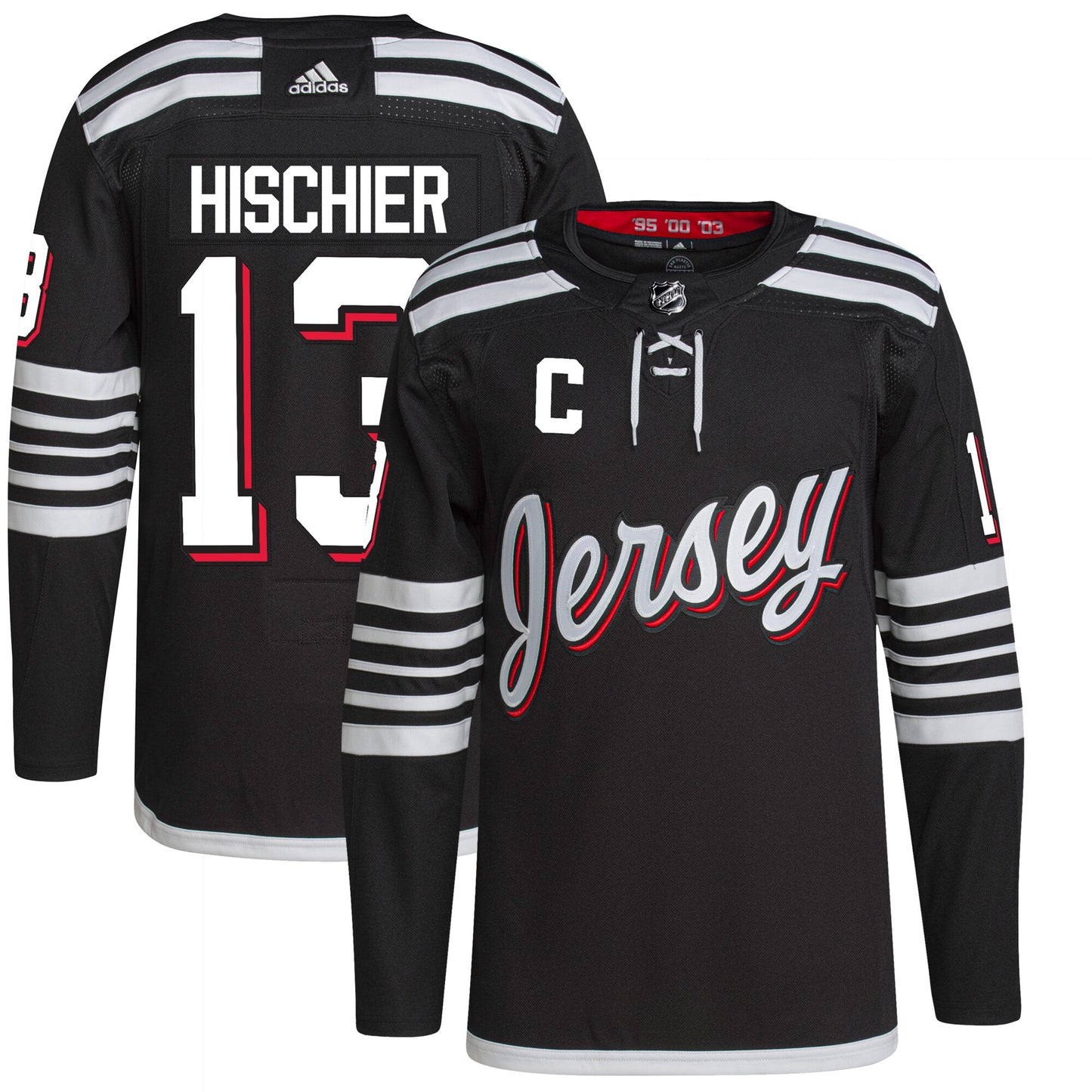 Nico Hischier New Jersey Devils adidas 2021/22 Alternate Primegreen Authentic Pro Player Jersey - Black