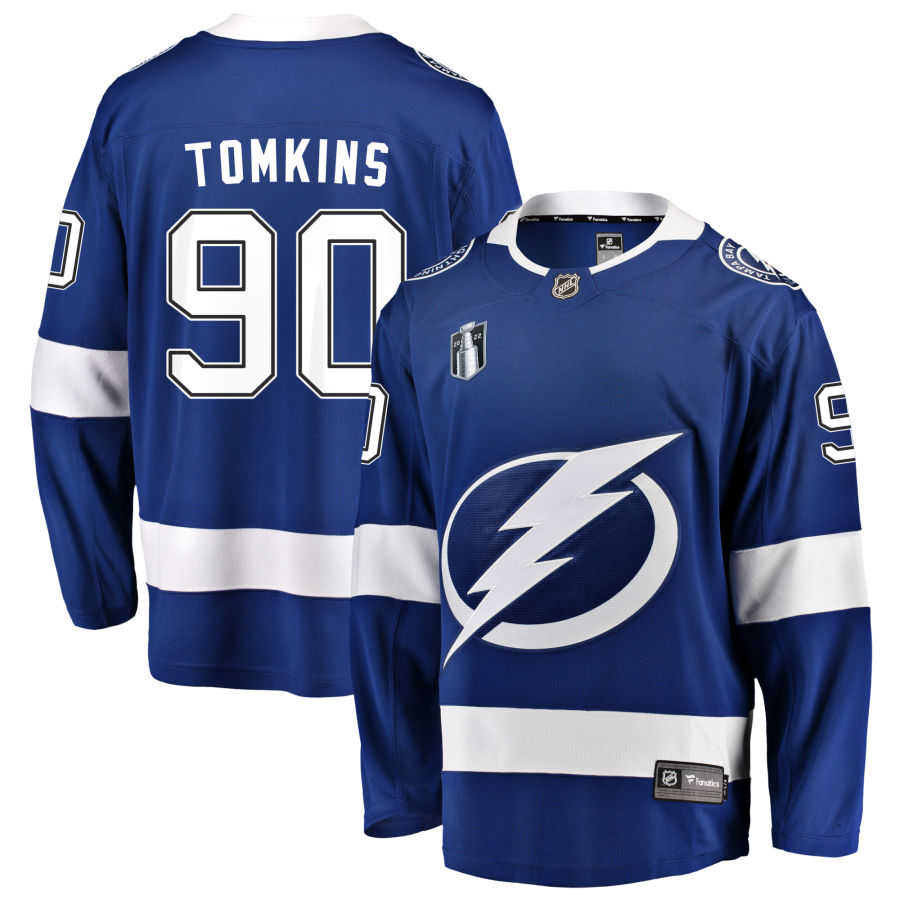 Matt Tomkins Tampa Bay Lightning Fanatics Branded Home 2022 Stanley Cup Final Breakaway Jersey - Blue