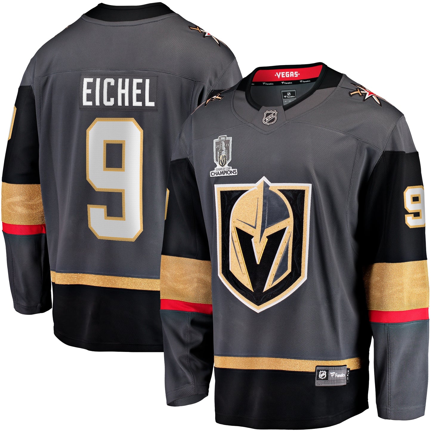 Jack Eichel Vegas Golden Knights Fanatics Branded 2023 Stanley Cup Champions Alternate Breakaway Player Jersey - Black