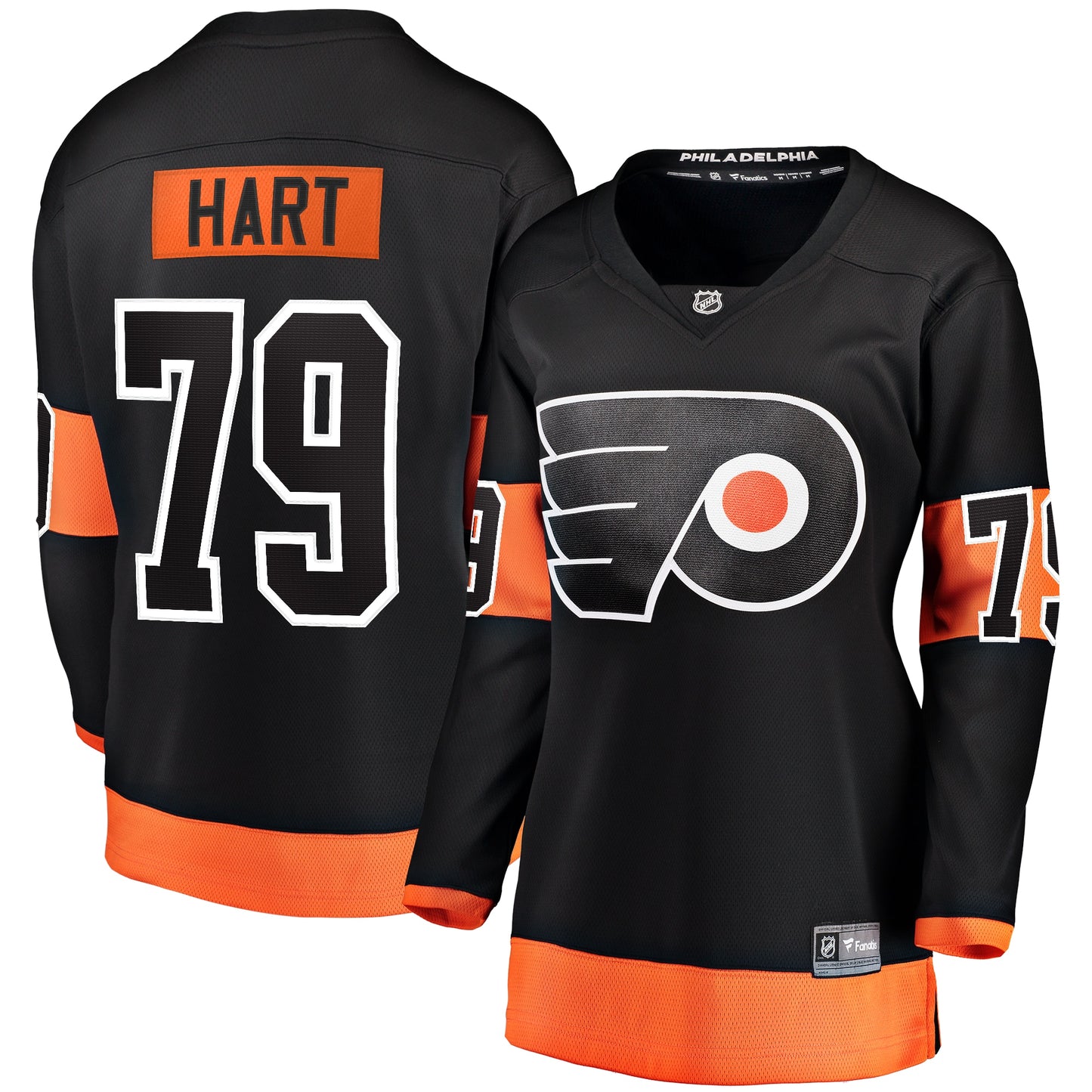 Carter Hart Philadelphia Flyers Fanatics Branded Women's Alternate Premier Breakaway Player Jersey - Black