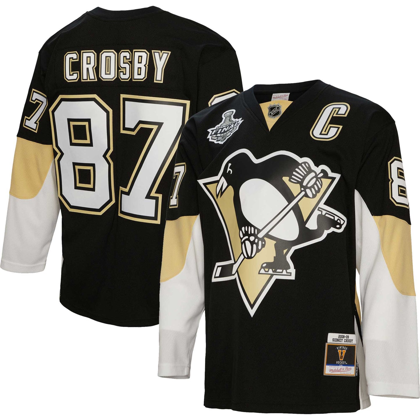 Sidney Crosby Pittsburgh Penguins Mitchell & Ness 2008/09 Captain Patch Blue Line Player Jersey - Black