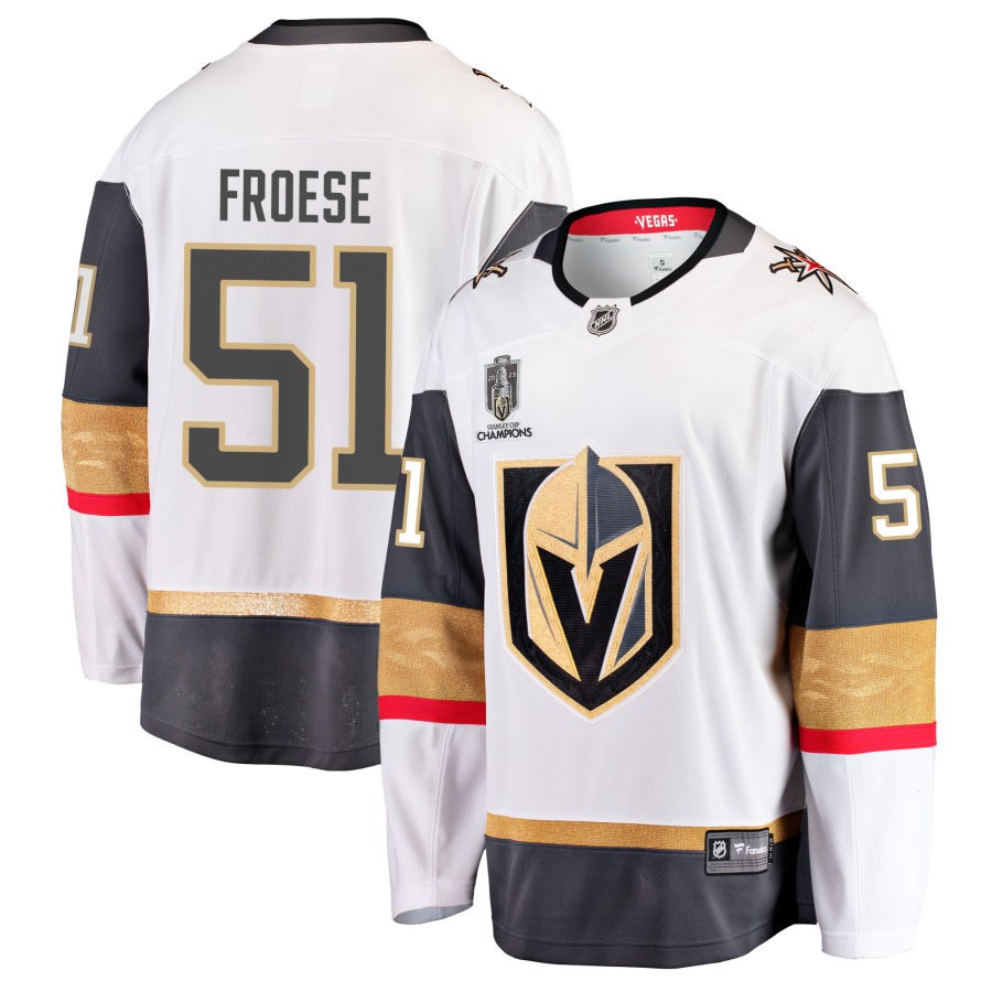 Byron Froese  Vegas Golden Knights Fanatics Branded 2023 Stanley Cup Champions Away Breakaway Jersey - White