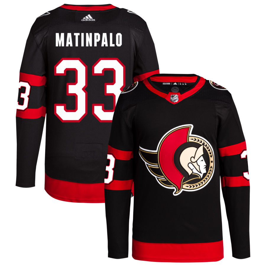 Nikolas Matinpalo Ottawa Senators adidas Home Primegreen Authentic Pro Jersey - Black