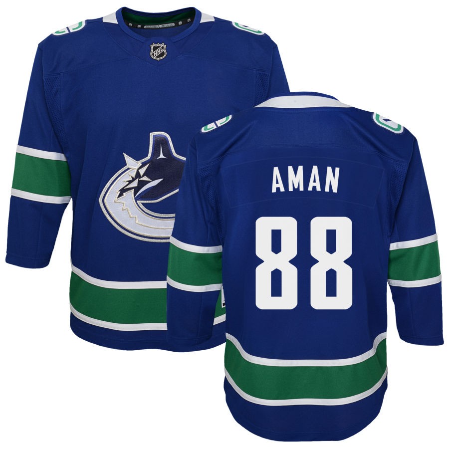 Nils Aman Vancouver Canucks Youth Premier Jersey - Blue