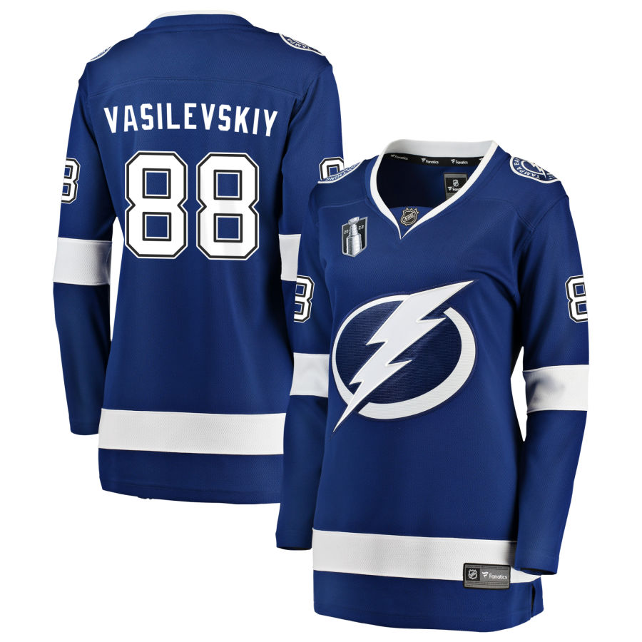Andrei Vasilevskiy Tampa Bay Lightning Fanatics Branded Women's Home 2022 Stanley Cup Final Breakaway Jersey - Blue